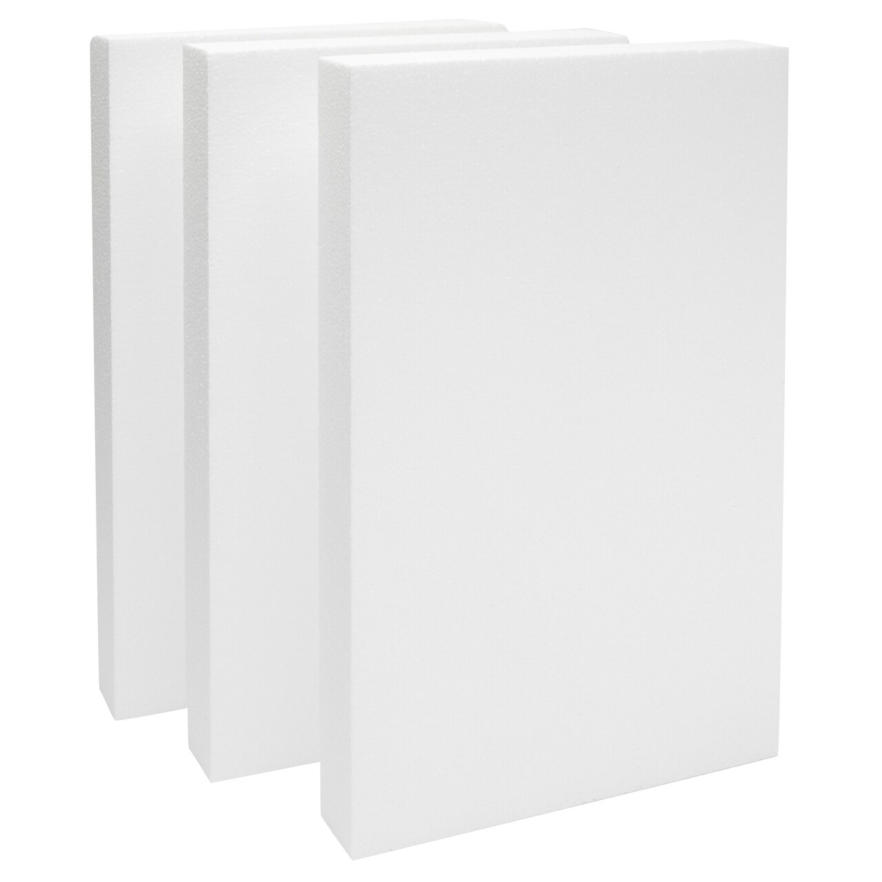 3 Pack Craft Foam Blocks for DIY, 2 Inch Thick Rectangle Bricks for Carving, Sculpture, Art (17 x 11 x 2 In)
